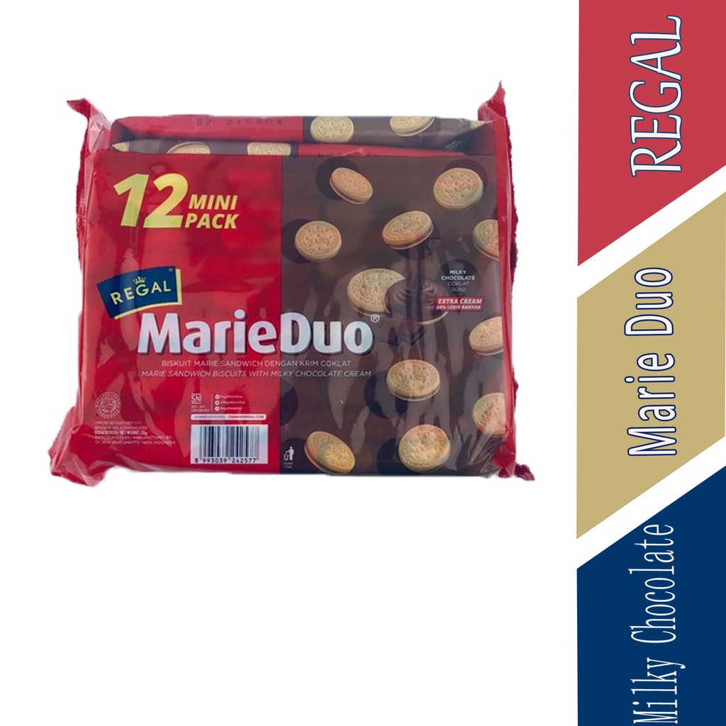 

Regal Marie Duo - Biskuit Marie Sandwich Cokelat - Isi 12pcs