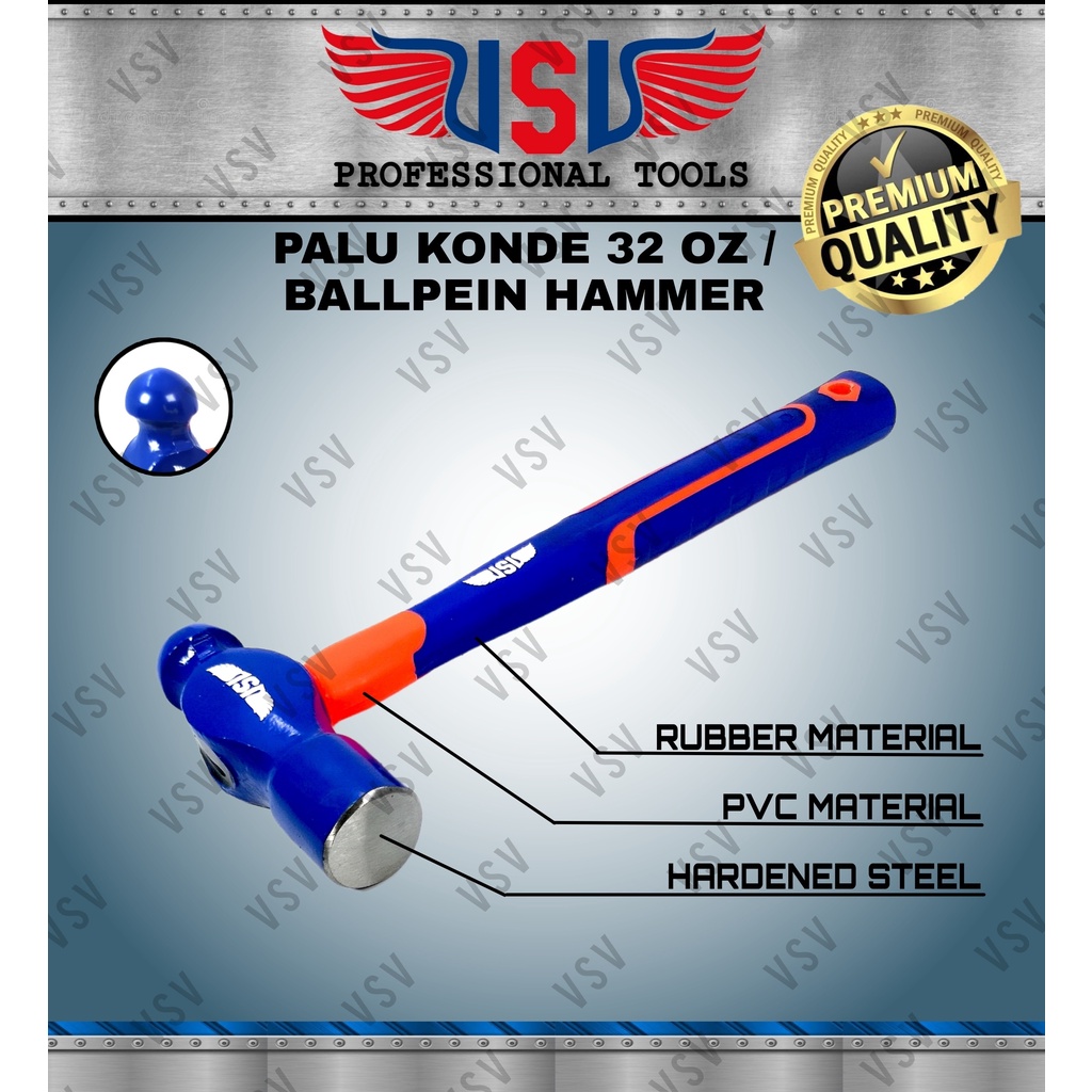 VSV Palu Konde 32oz Martil Ballpein hammer PVC+Rubber handle