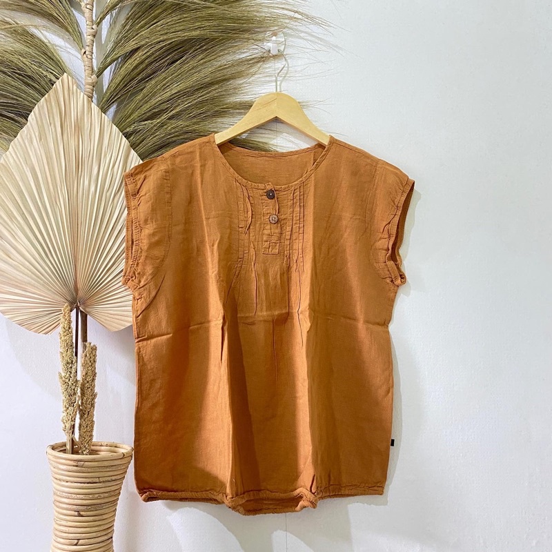 Thrift Kemeja Blouse Atasan Wanita Motif Polos Vintage - Batch 37 (B2-153 s/d B2-192)-B2-179