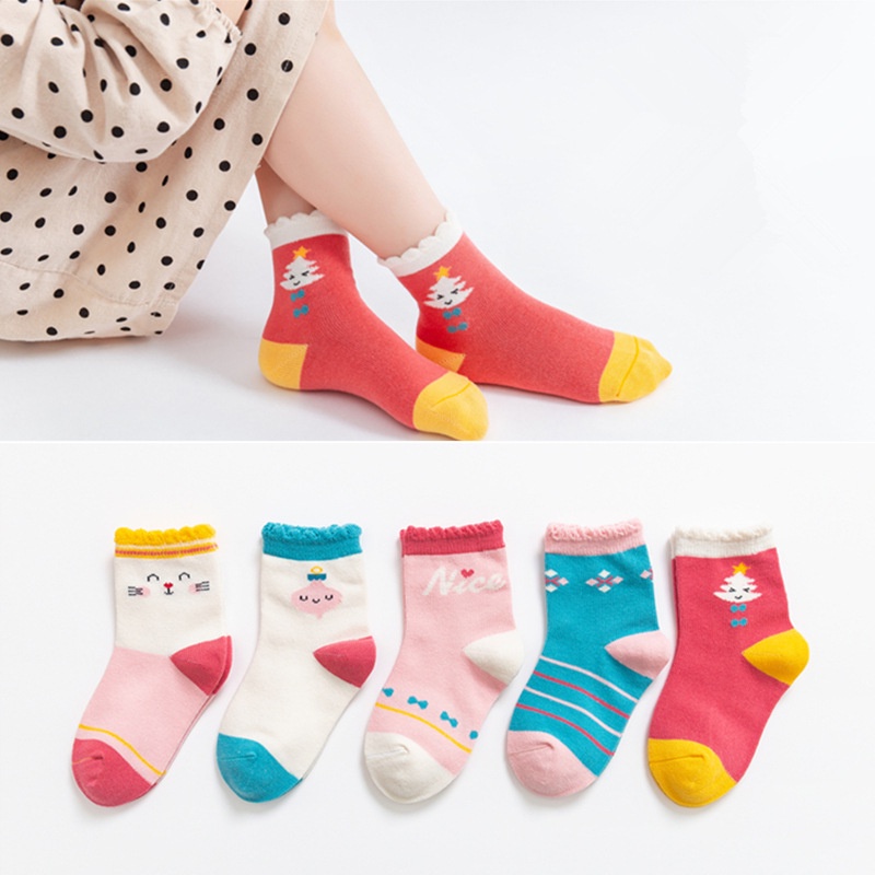 TOMUMUDA [5 SET] Kaos Kaki Anak Laki Laki Perempuan Cotton Soaks usia 1 2 3 4 5 6 7 8 9 10 11 12