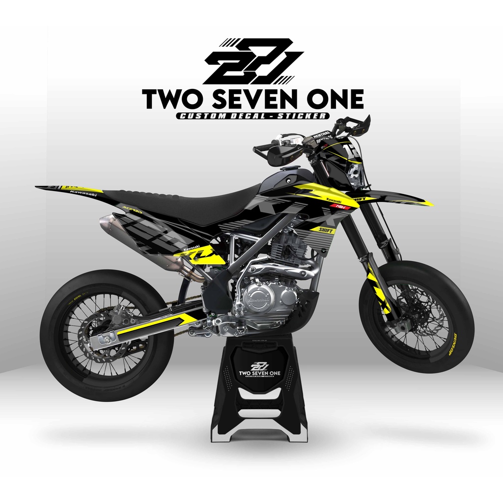 DECAL STIKER KLX BF - DTRACKER - GORDON PREMIUM -CUSTOM DESAIN - VARIASI KUNING HITAM KEREN