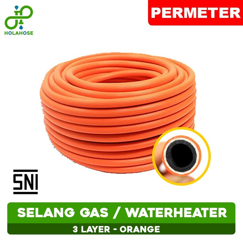 Selang kompor gas 3 lapis warna orange berkualitas SNI
