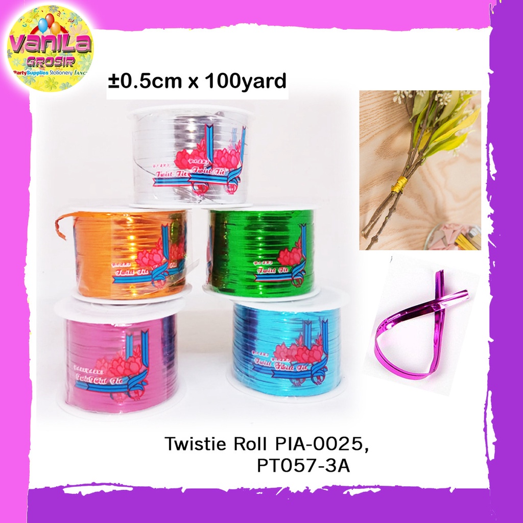 

(1Roll) Twist tie roll, kawat pengikat souvenir, kawat roll warna, twist tie warna