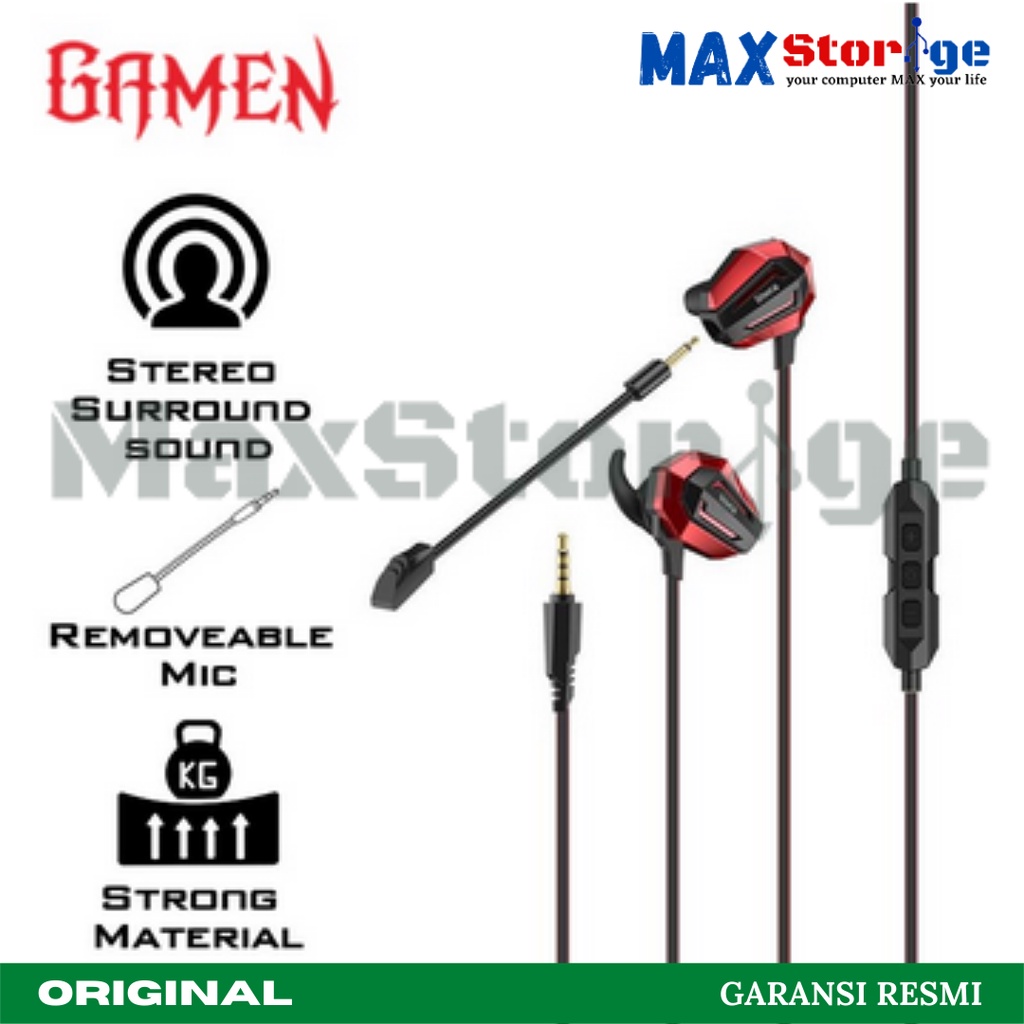 GAMEN GE100 HEADSET HEADPHONE GAMING GE100 DUAL MICROPHONE VIRTUAL SOUND