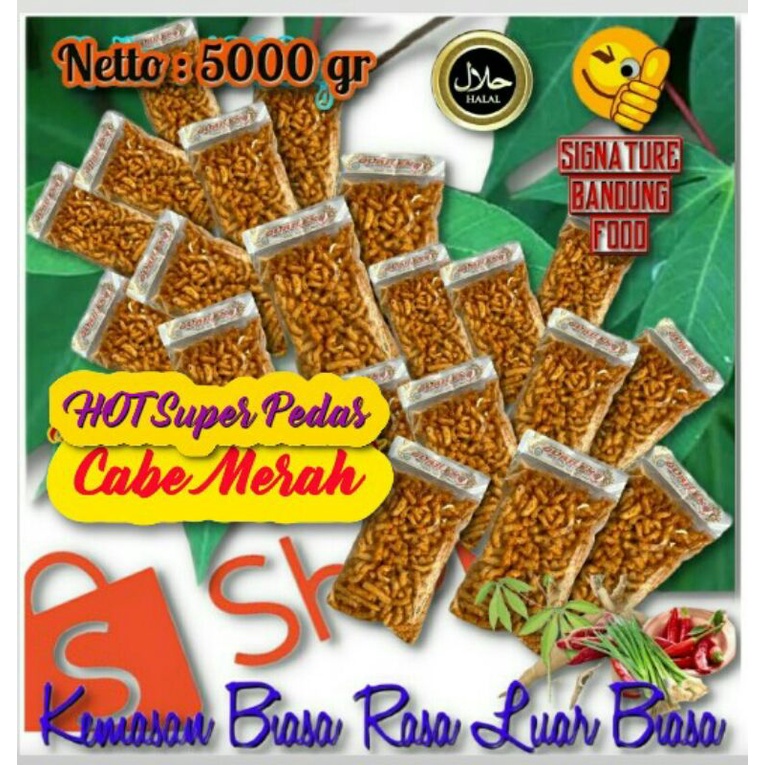 

5 Kg Gurilem Mantap Khas Bandung - Rasa HOT/Super Pedas Cabe MERAH