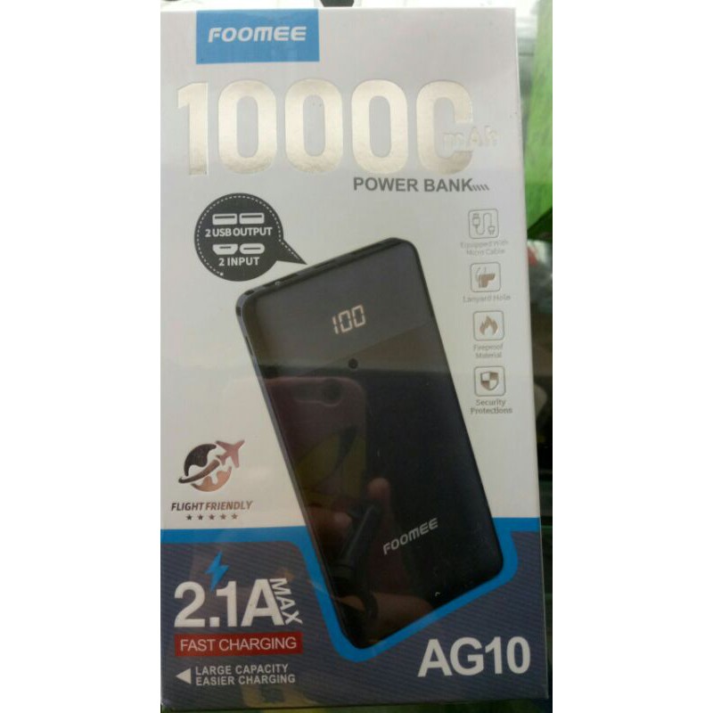 POWER BANK FOOMEE 10000mAh 2,1A FAST CHARGING