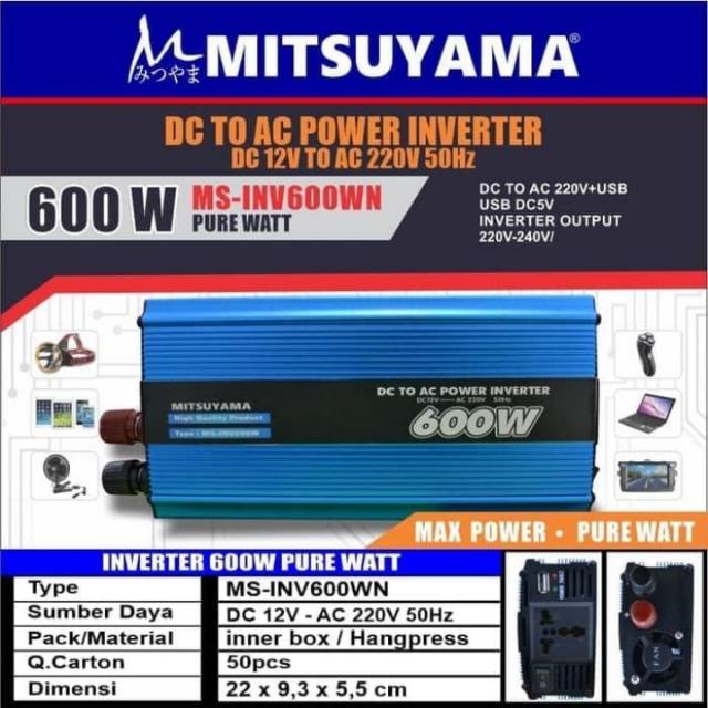 Power inverter DC to AC Pure sine wave Ms-Inv600WN