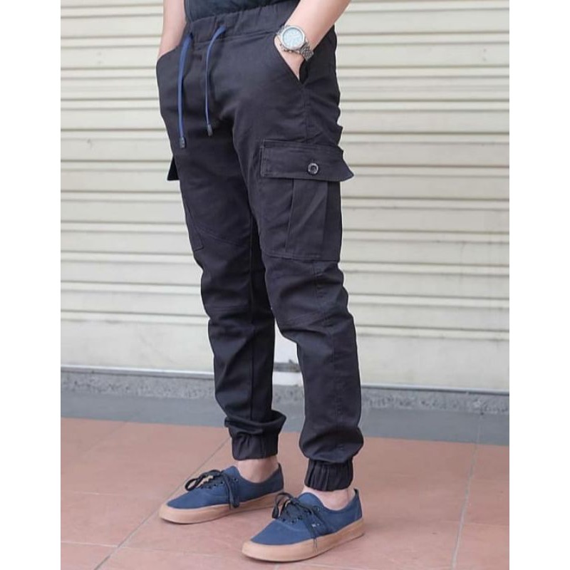 Jogger cargo panjang - celana jogger original - cargo panjang hitam - celana Jogger crago pria