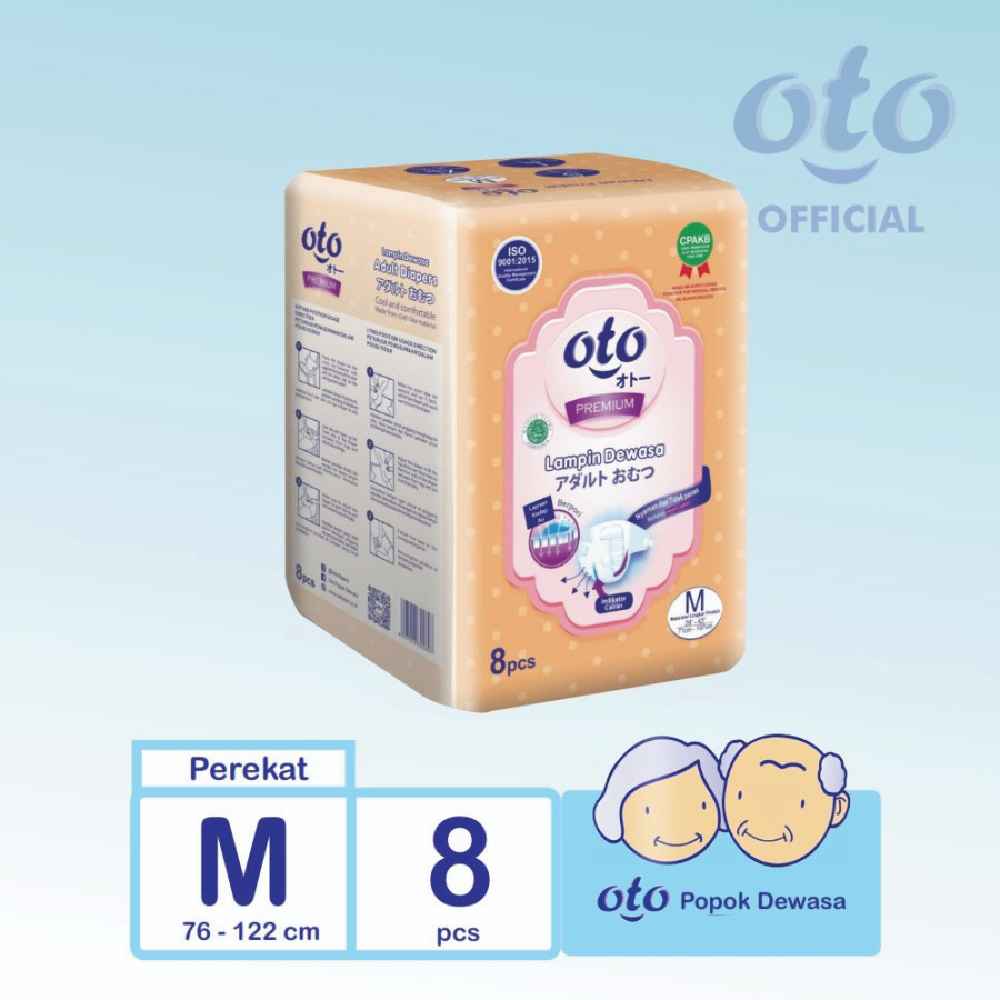 popok dewasa - kesehatan, diapers, perekat  RAK - OTO Diapers for Adult / Popok Dewasa Premium model Perekat ukuran M isi 8 pcs