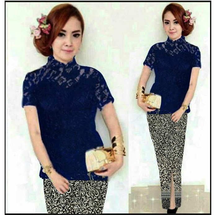 Set Kebaya Srikandi Premium Brukat Corneli Tebal + Rok Batik SemiSutera