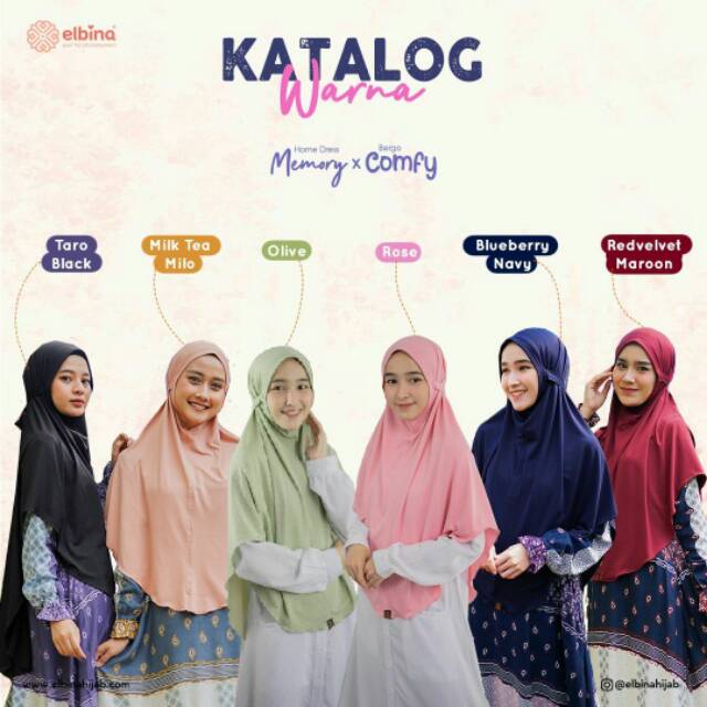 Bergo Comfy Elbina Hijab Khimar polos syar'i