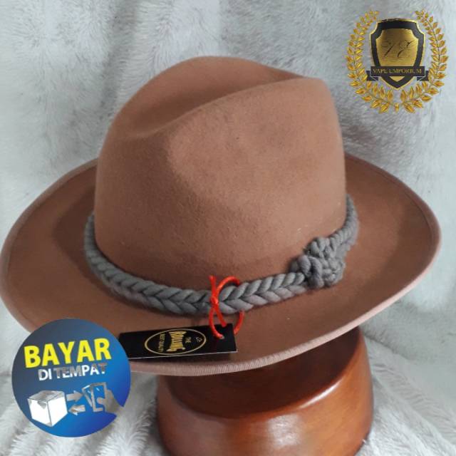 TOPI LAKEN FEDORA Topi  fedora klasik Bahan Laken  BISA COD