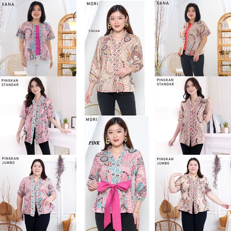 VINTO TOP JUMBO &amp; SUPER JUMBO - Atasan Batik Jumbo Wanita Blouse Wanita Family xana,mori, pingkan / 292 / 616 / 617 /   MIX