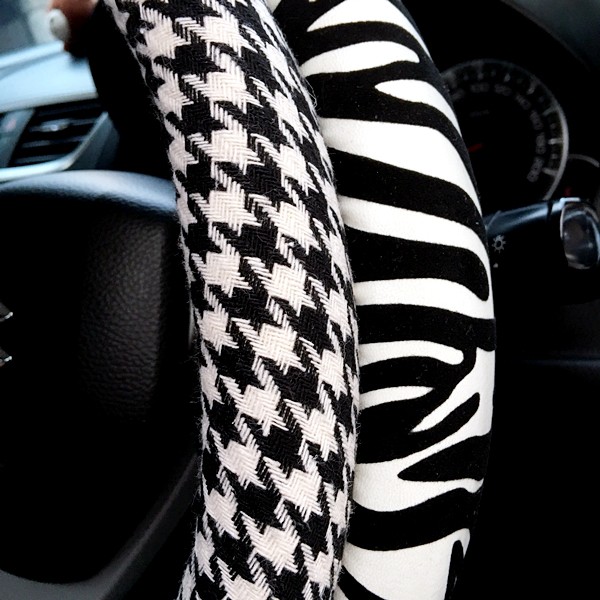 Sarung Cover Stir Setir Mobil Hitam Putih Catur Zebra