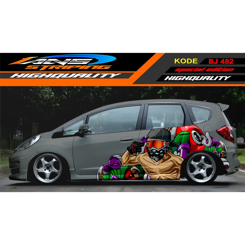 STICKER MOBIL JAZZ, BRIO, AGYA, AVANZA, YARIS / DECAL STIKER MOBIL TERBARU / VARIASI STIKER MOBIL