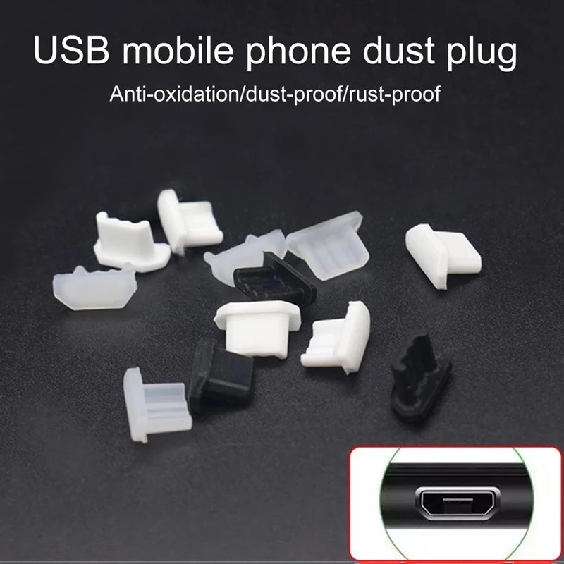 1pc Dust Plug Micro USB Charging Port Bahan Silikon Untuk Android