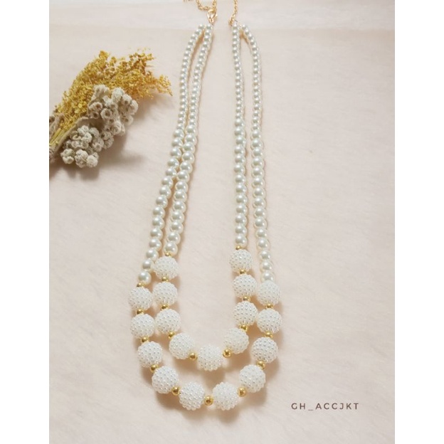 KALUNG MONTE DURIAN DUA LAYER- Kalung Hijab Panjang - Kalung Fashion - Kalung Hijab - Kalung Murah