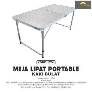  Meja  Lipat  Koper Kaki Bulat Portable Komputer  Meja  Outdoor 