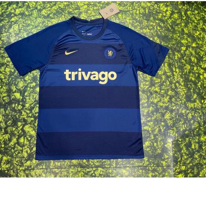 Beli Segera ♥ Jersey Bola Ter Chelsea Training Prematch navy TRIVAGO 2021/2022 chelse TRIVAGO 21/22 