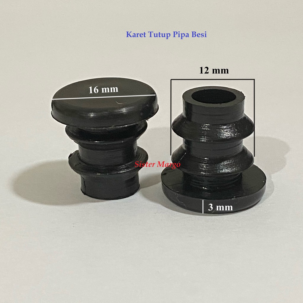 Plastik Tutup Pipa Besi Bulat DOP 12 mm - Paket Isi 8 PCS