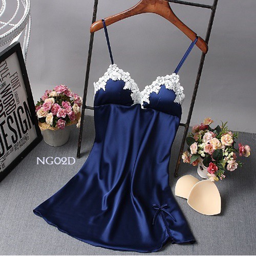 [PALING MURAH] NIGHT GOWN LINGERIE SEKSI BAJU TIDUR WANITA DEWASA NAVY NG02D