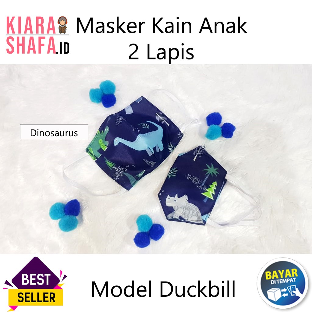 Masker Anak - Masker Kain Anak - Masker Anak Karakter 2 Lapis