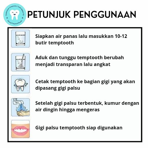 [50 Butir + 100% Asli] Penambal Gigi Berlubang -SUPER KUAT Penambal Penutup Gigi Ompong Depan Gigi Palsu Penutup Gigi Berlubang Temptooth Original Temporary Gigi Palsu Penutup Ompong Depan Dewasa Penutup Gigi - Isi 50 Butir