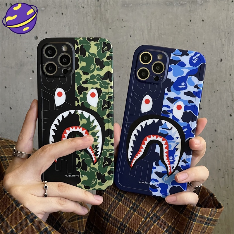 Bape Soft Case Motif Camo Untuk Iphone 13 12 11 Pro X Xs Max 7 8 Plus