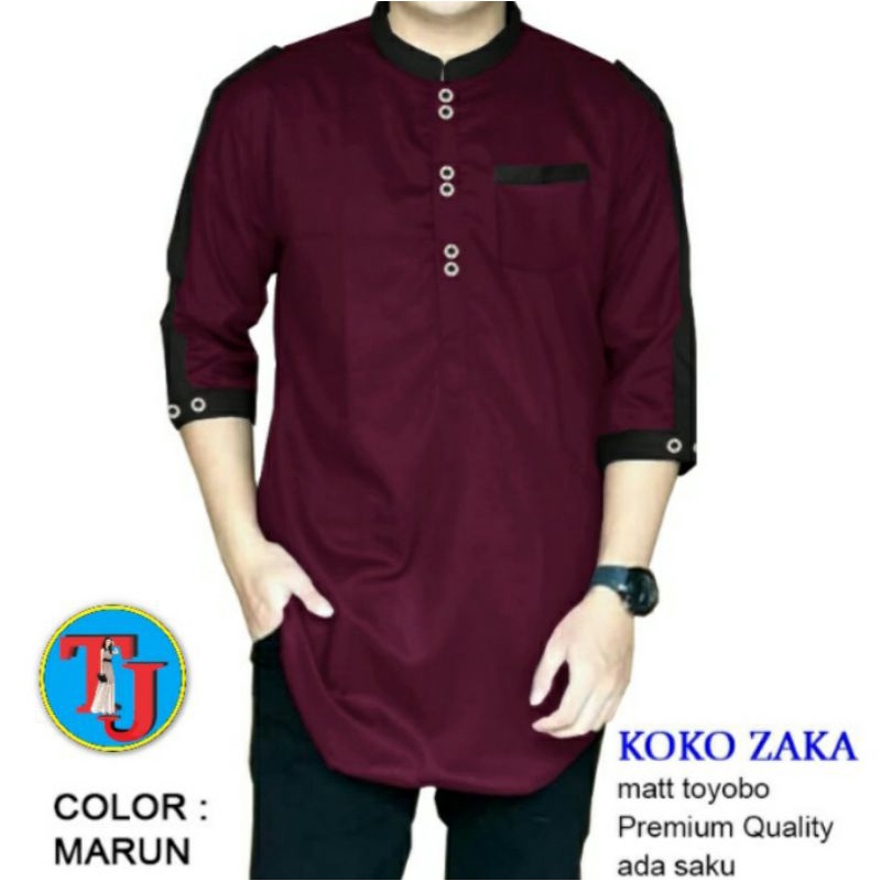 Baju Koko Pria Hemeja Kurta Basju Ngaji Cwo Bahan Adem Kemweja Laki Terbaru Pakian Hem Koqo Premium 