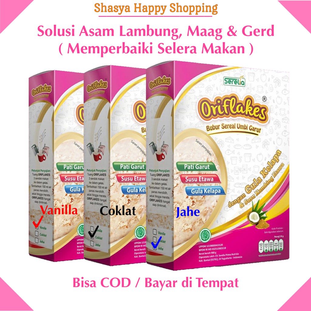 

AGEN Oriflakes Gastro Sereal Umbi Garut Maag Asam Lambung dengan Susu Ettawa 900 Gram ( Bisa COD )