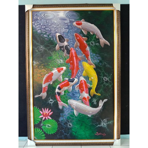 lukisan ikan koi fengshui 01
