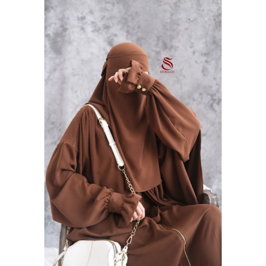 Classic Aisyah Abaya Set Khimar by Sidra (ReadyStok)