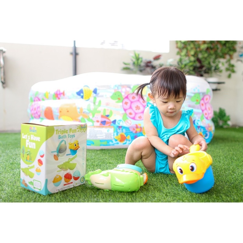 Bebe Smart Triple Fun Bath Toys Mainan Air Mandi Bayi Gayung Sensorik Edukasi Kado Hadiah