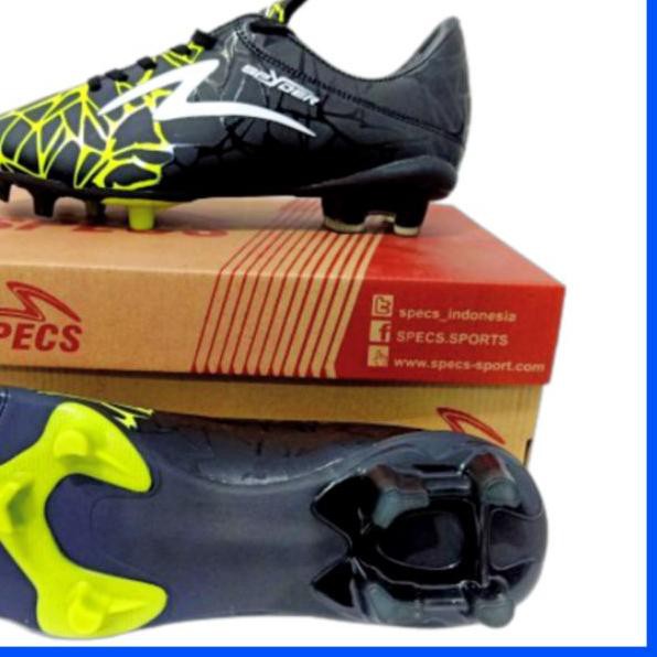 ♡ Sepatu Sepak Bola Spatu Olahraga Pria Specs Spider FG Warna Hitam Kuning Terbaru Bergaransi BISA ●