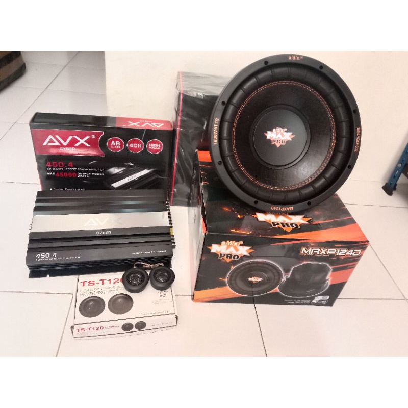 Promo Paket Audio Mobil Maxpro Bass Horegg Subwoofer 12 Inch Termurah