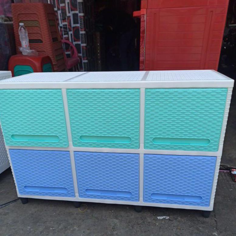 Lemari Plastik Club Lemari Baju Bupet Tv Rak Serbaguna Rak Multipungsi/Laci Plastik Triple Club Flip