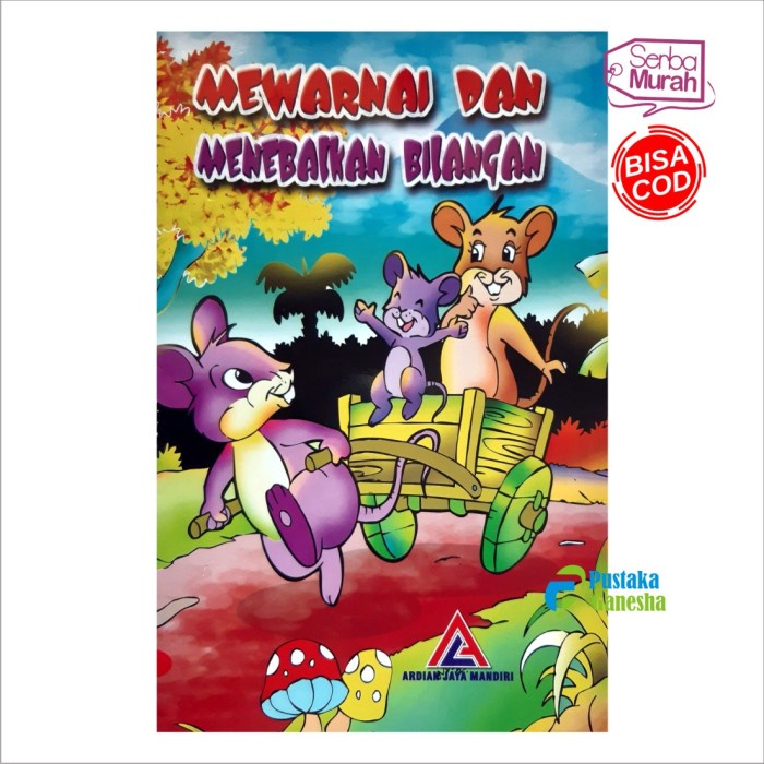 Buku TK Mewarnai dan Menebalkan Bilangan Latihan Anak PAUD RA Playgroup Penerbit Ardian Jaya Mandiri