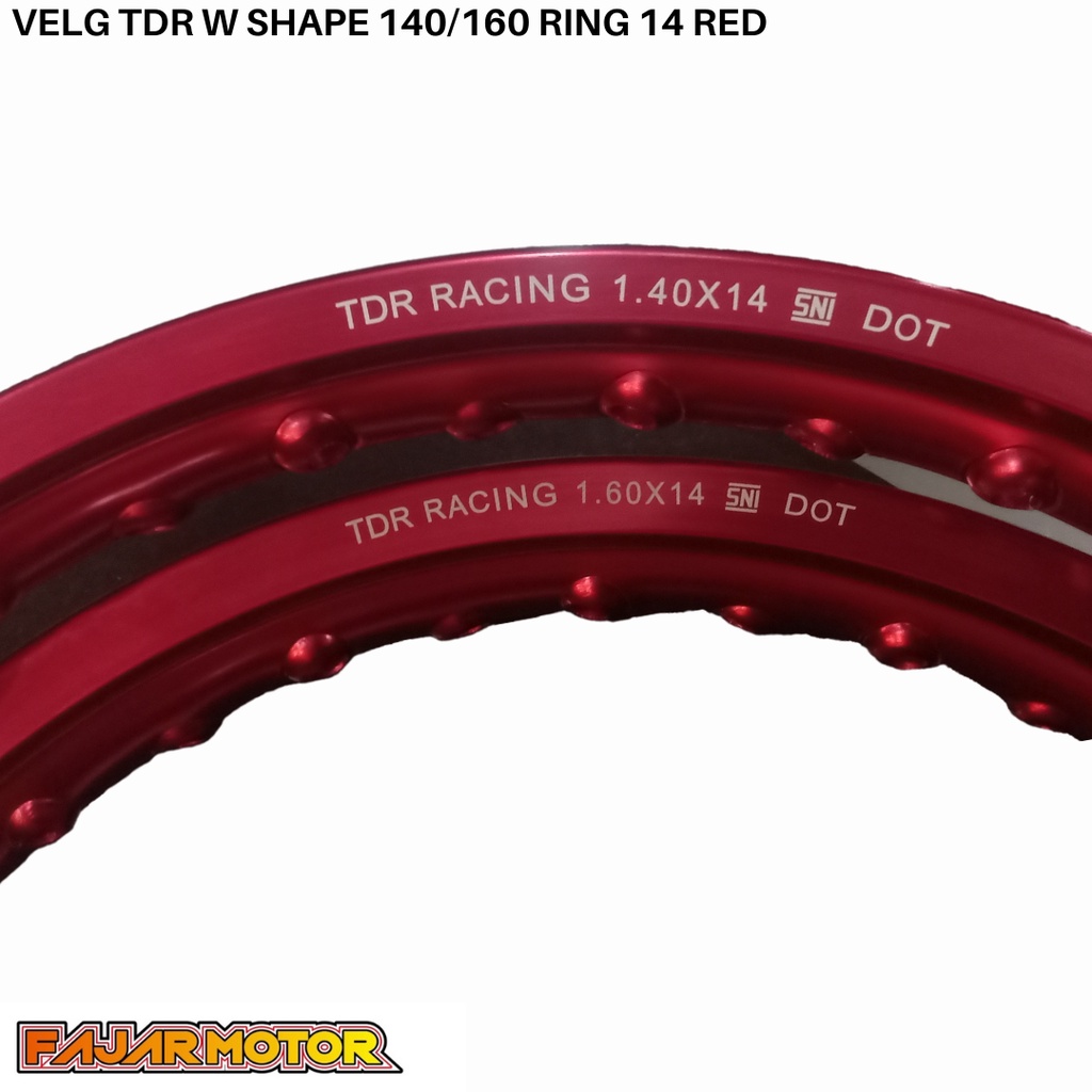 PROMO VELG TDR WM SHAPE 140/160 RING 14 RED SILVER HOLE 36