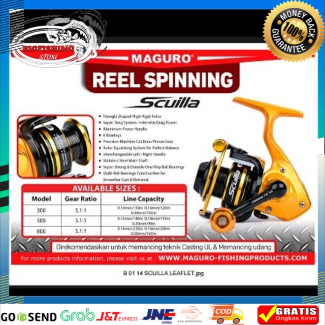 Reel Spinning Pancing Maguro Scuilla 300 500 800 Mini Reel
