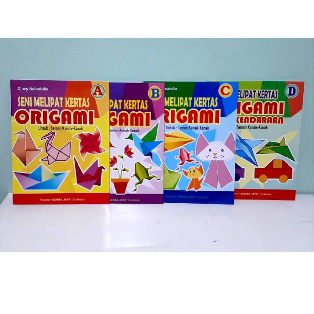 Paket isi 4 Buku TK Seni Melipat Kertas Origami Serba Jaya (Harga 1 paket)