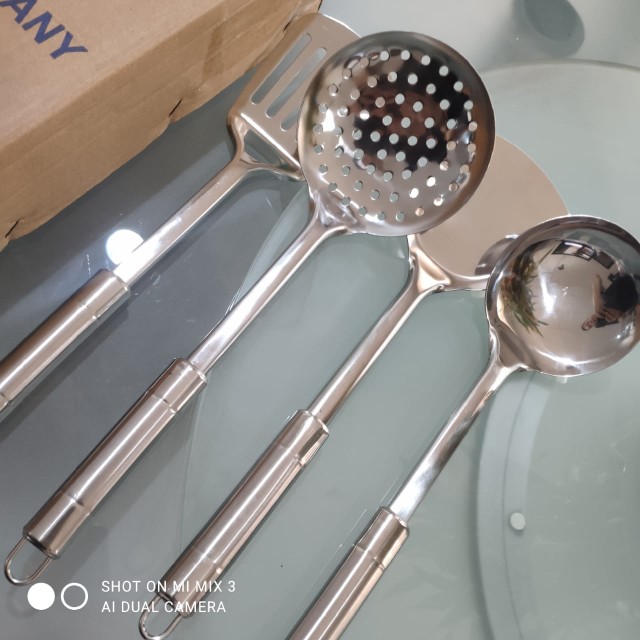 Wok Spatula Set 4pcs Alat Masak Penggorengan Spatula Stainless Steel