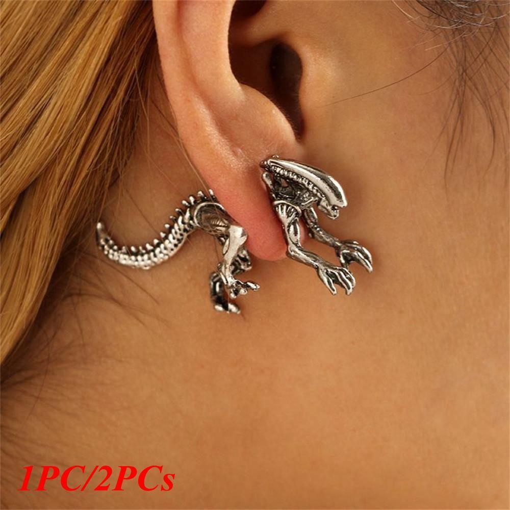 Solighter 1PC/2PCs Anting Dinosaurus Hadiah Tyrannosaurus Naga Monster