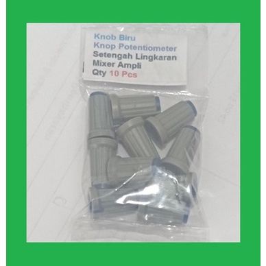 Qty 10 Pcs Knob Biru Knop Potentiometer Setengah Lingkaran Mixer Ampli