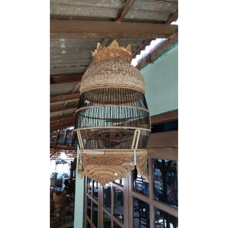 sangkar perkutut ukir jati