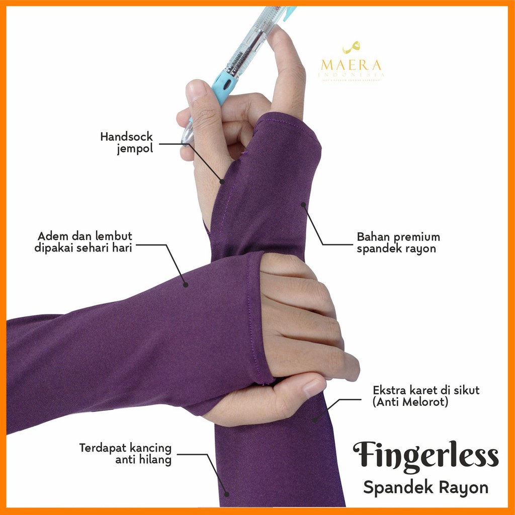 Manset Tangan Handsock Jempol Muslimah bahan Rayon by Maera