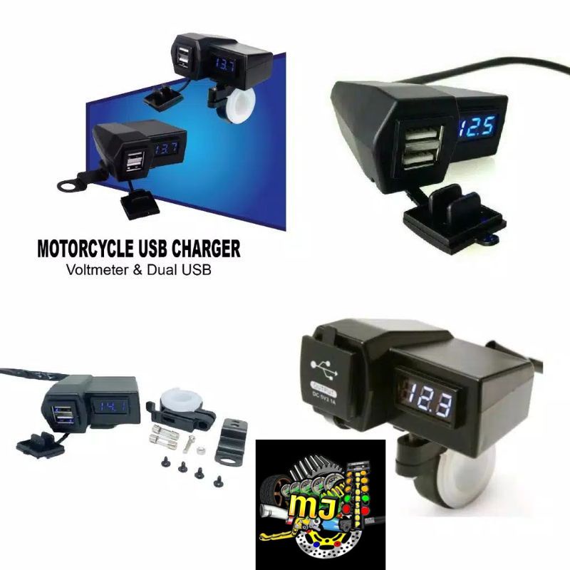 Charger hp/Charger 2 socket USB Model Jepit Stang Motor cb beat xride vixion