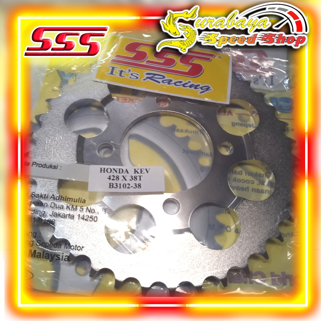 SSS Gear Gir Belakang Honda Kev Supra Fit Lama Astrea Grand Supra 100 CS1 Legenda Win 415 428 34T