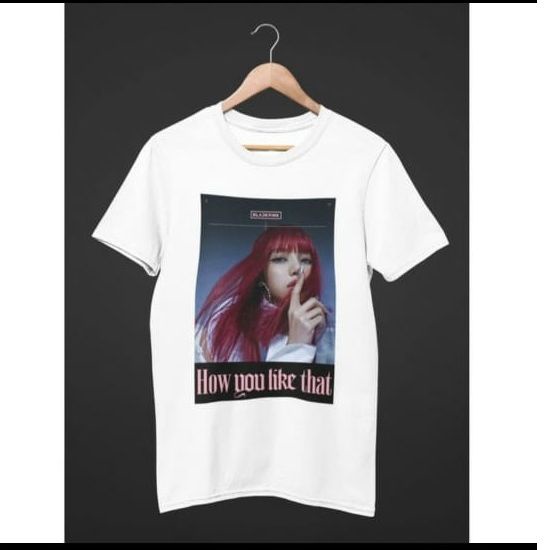 KAOS BLACKPINK HOW YOU LIKE THAT BAJU DISTRO TSHIRT LISA BLACKPINK - Putih S MURAH