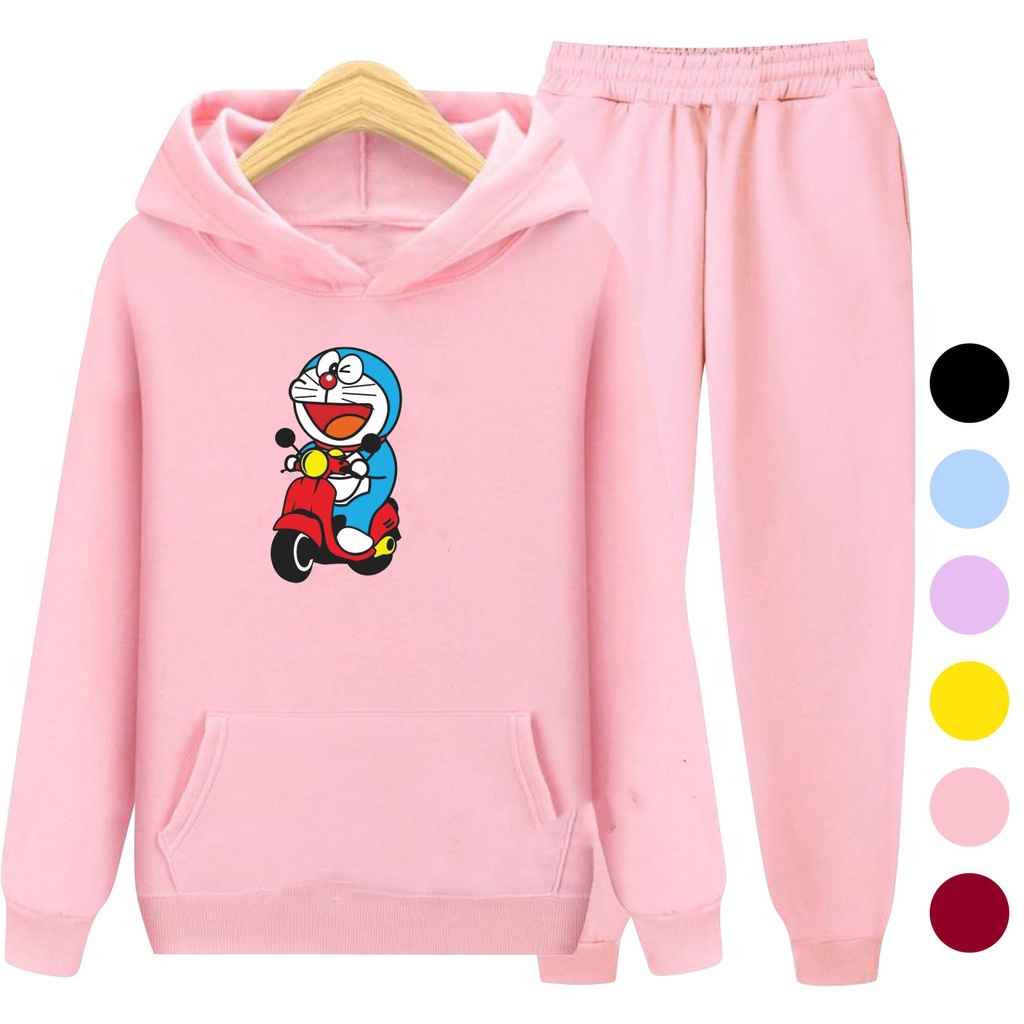 Setelan Anak Sweater Hoodie DORAEMON / Sweater Anak Laki - Laki Perempuan Size S (3-5 thun) M (5-7 thun) XL(9-12 thun) XXL (13 + thun)