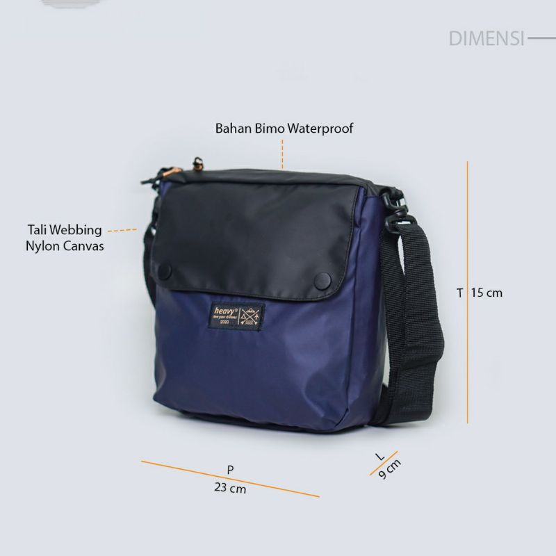 TAS SELEMPANG PRIA HEAVY.BAG. WAIST BAG HEAVY( WATERPROOF) anti air